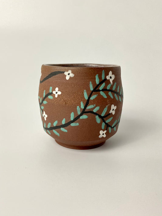 Hand Painted Flower Cup